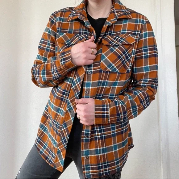 Duluth Trading Company orange flannel shirt - Picture 1 of 8